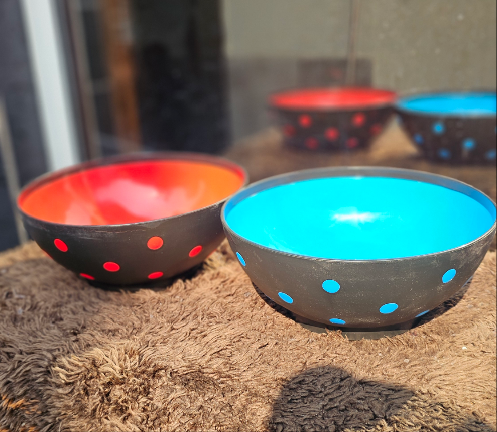 Set Of 2 Big Polka Dots Bowls