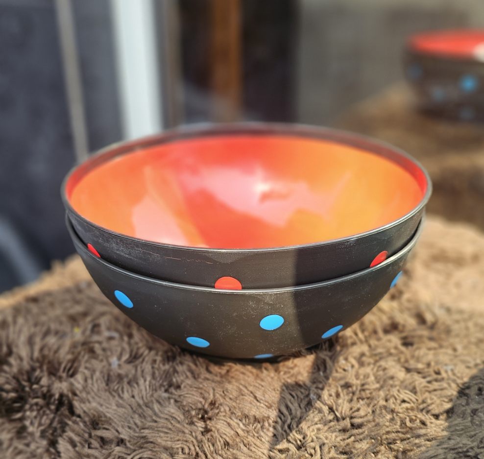 Set Of 2 Big Polka Dots Bowls