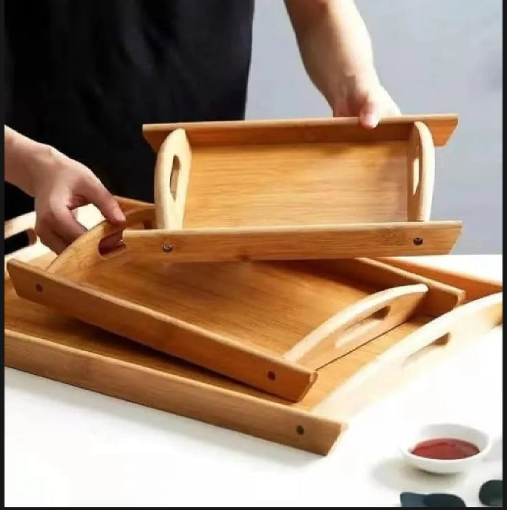 Wooden Tray Set