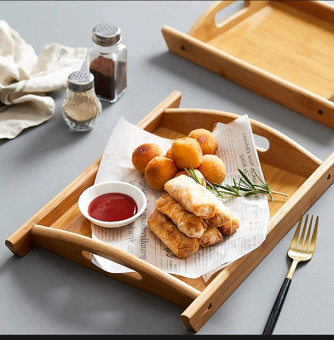 Wooden Tray Set